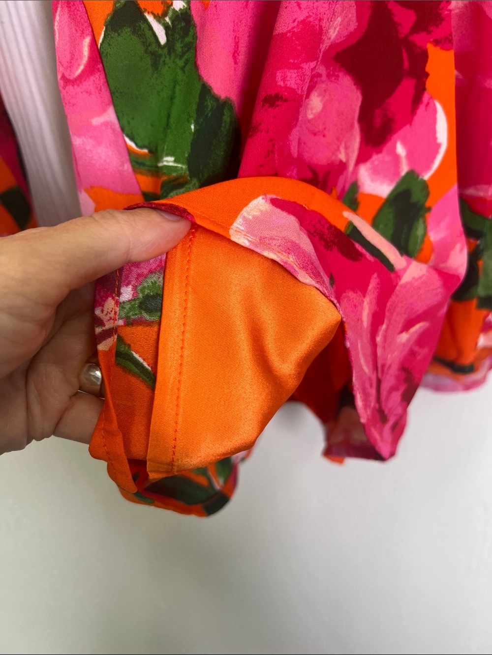 Lulus - Sweetest Song Orange Floral Backless Long Sleeve Romper Size Small - Picture 9 of 11